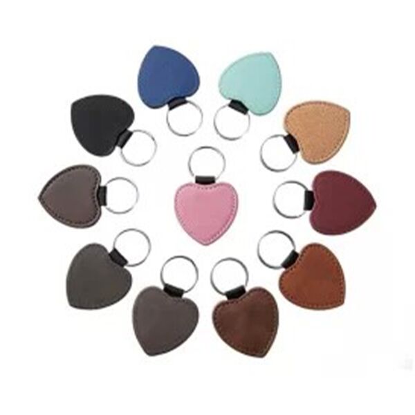 Engraving Heart-Shaped Leather Keychain (4.5x5cm) Thumbnail