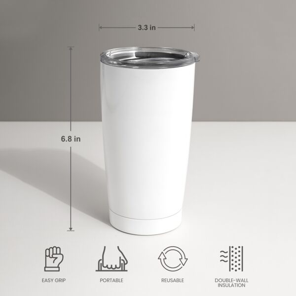 20oz Stainless Steel Tumbler (White) Thumbnail