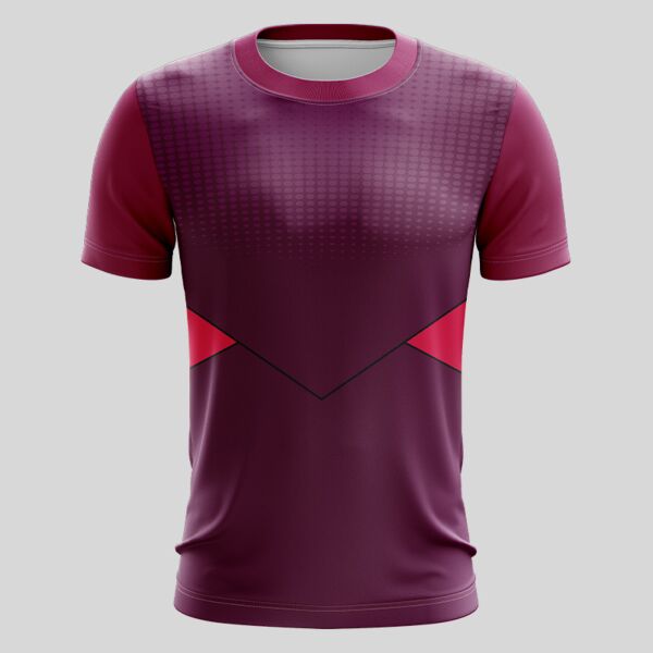 Purple Linear Patter Full Print Roundneck Shirt Thumbnail