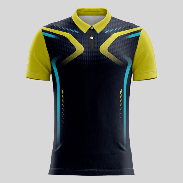 Yellow Esport Pattern Full Print Polo Shirt Thumbnail