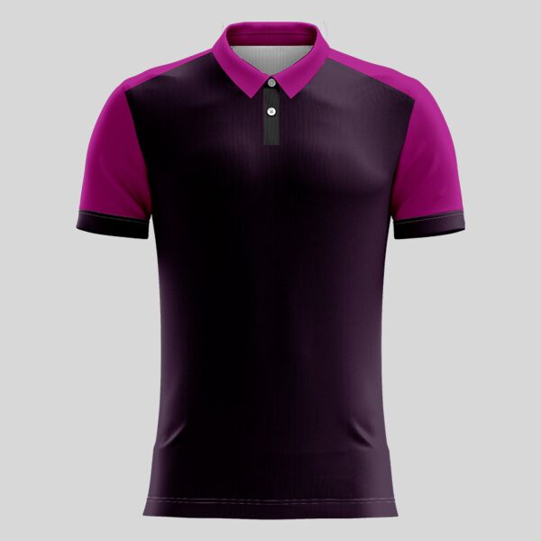 Purple Esport Pattern Full Print Polo Shirt Thumbnail