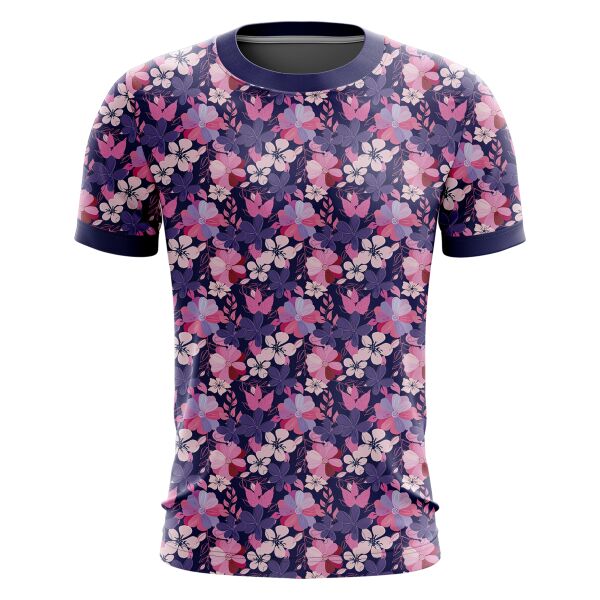 Violet Floral Full Print Roundneck Shirt Thumbnail