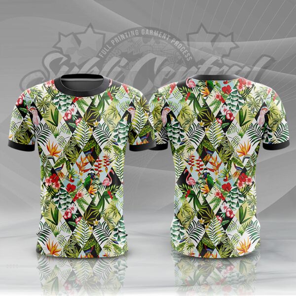 Plant Leaves Summer Full Print Roundneck Shirt Thumbnail