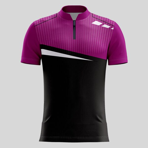 Purple Esport Pattern Full Print Chinese Collar Shirt Thumbnail