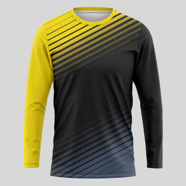 Yellow Linear Pattern Full Print Long Sleeve Shirt Thumbnail