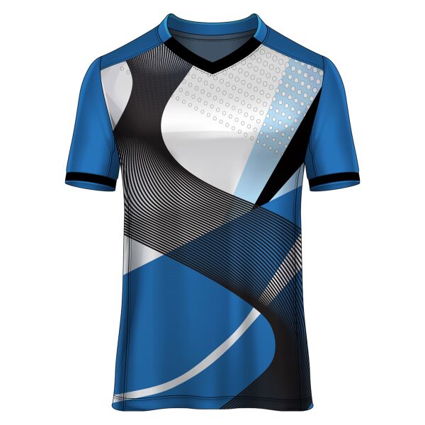 Abstract with Flowing Lines Design Esport Full Print Roundneck Shirt Thumbnail