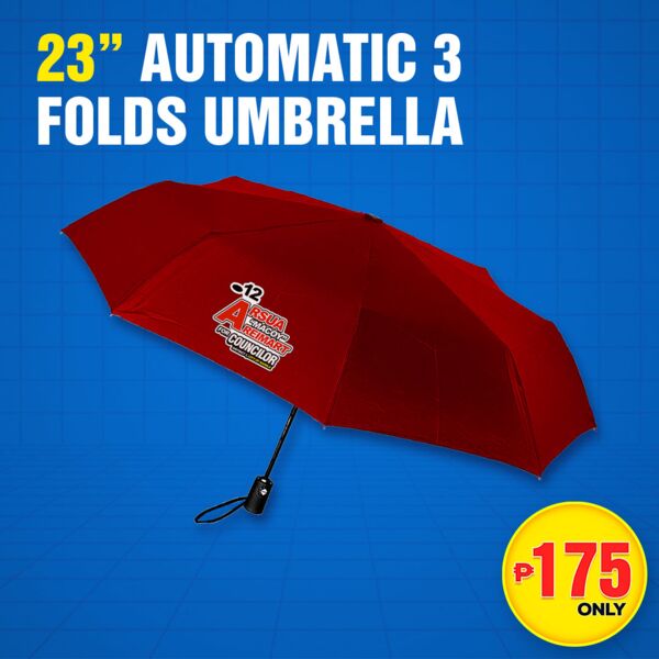 23" Automatic 3 Folds Umbrella Thumbnail