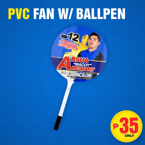 Mini PVC Fan with Ballpen Thumbnail
