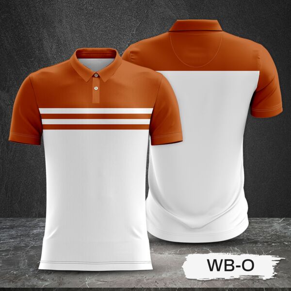 2 Color Combination with Colored Top and White Body Full Print Sublimation Polo Shirt Thumbnail
