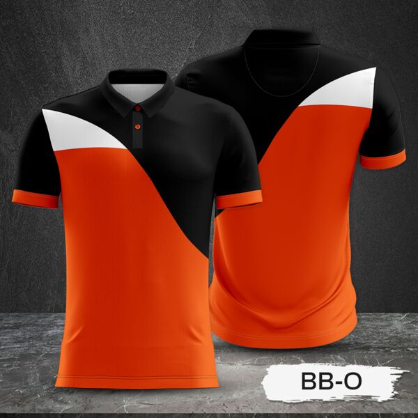 2 Color Combination with Black Top and Colored Body Full Sublimation Polo Shirt Thumbnail