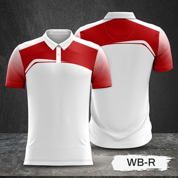 2 Color Combination with Gradient Sleeve Full Print Sublimation Polo Shirt Thumbnail