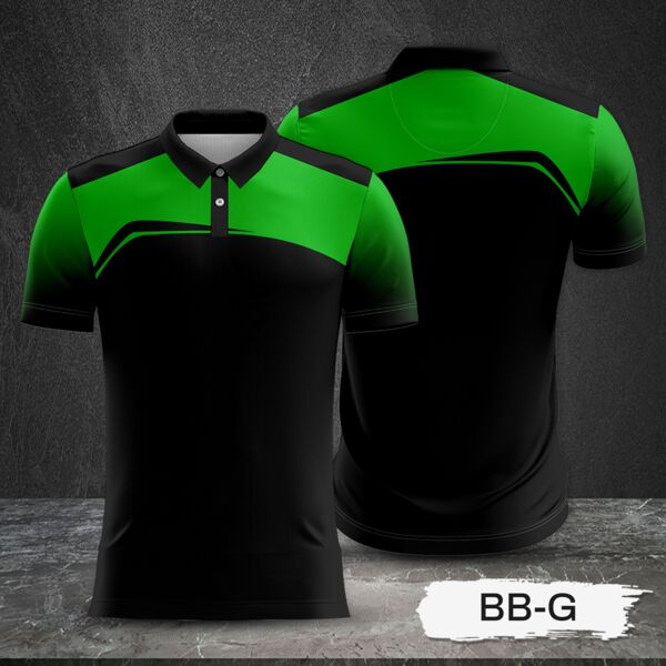2 Color Combination with Gradient Sleeve Full Print Sublimation Polo Shirt Thumbnail