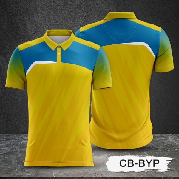 2 Color Combination with Texture Design and Gradient Sleeve Full Print Sublimation Polo Shirt Thumbnail