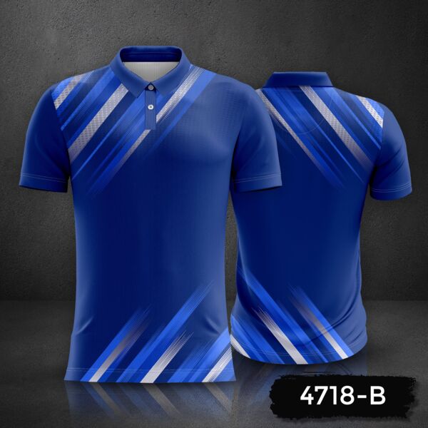 Abstract Linear Design Polo Shirt Full Print Sublimation Thumbnail