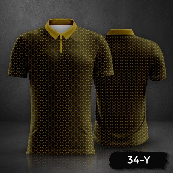 Honeycomb Pattern Design Polo Shirt Full Print Sublimation Thumbnail