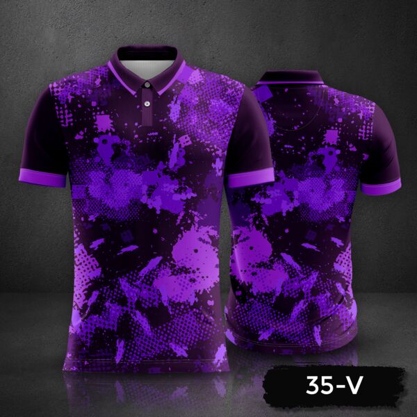 Abstract Grunge Texture Design Polo Shirt Full Print Sublimation Thumbnail
