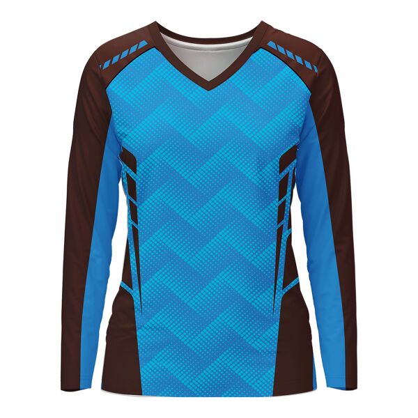 V-neck Long Sleeve Volleyball Jersey Full Print Sublimation Thumbnail