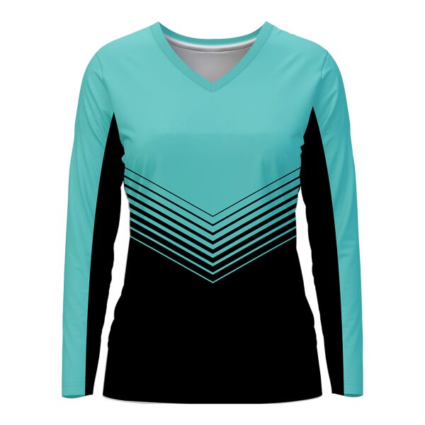 V-neck Long Sleeve Volleyball Jersey Full Print Sublimation Thumbnail