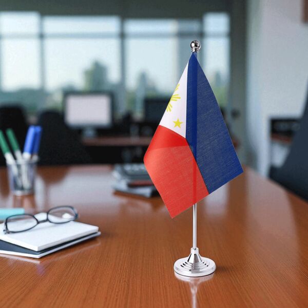 Flag Pole Base Straight with Holder Silver Thumbnail