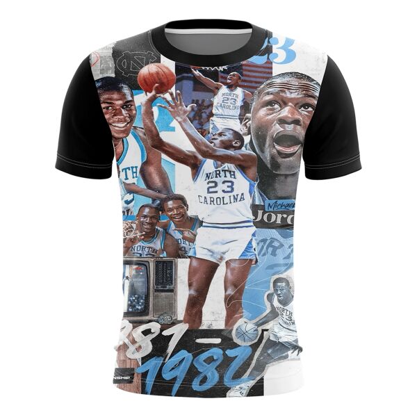 Vintage Michael Jordan Basketball Half Bleed Full Print Sublimation Roundneck Shirt Thumbnail