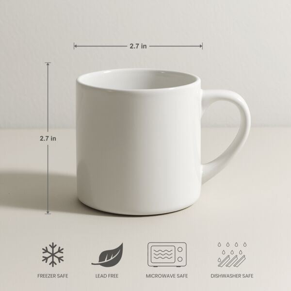 6oz Ceramic White Mug Thumbnail