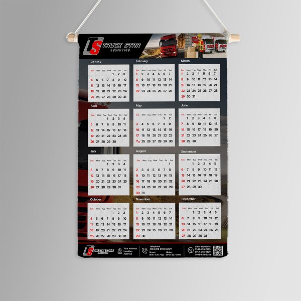 Wooden Dowel Fabric Roll Calendar Thumbnail