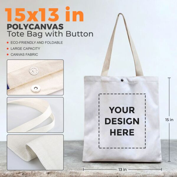 Poly Canvas Bag with Button Thumbnail